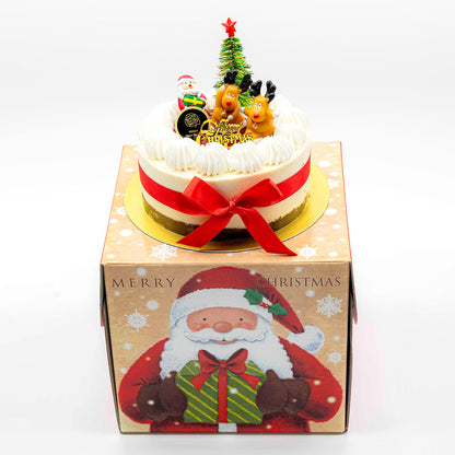 【2025 Xmas予約】グルテンフリー デコレーションホワイトムース クリスマスケーキ 4号【卵・乳・小麦粉不使用/ヴィーガン】